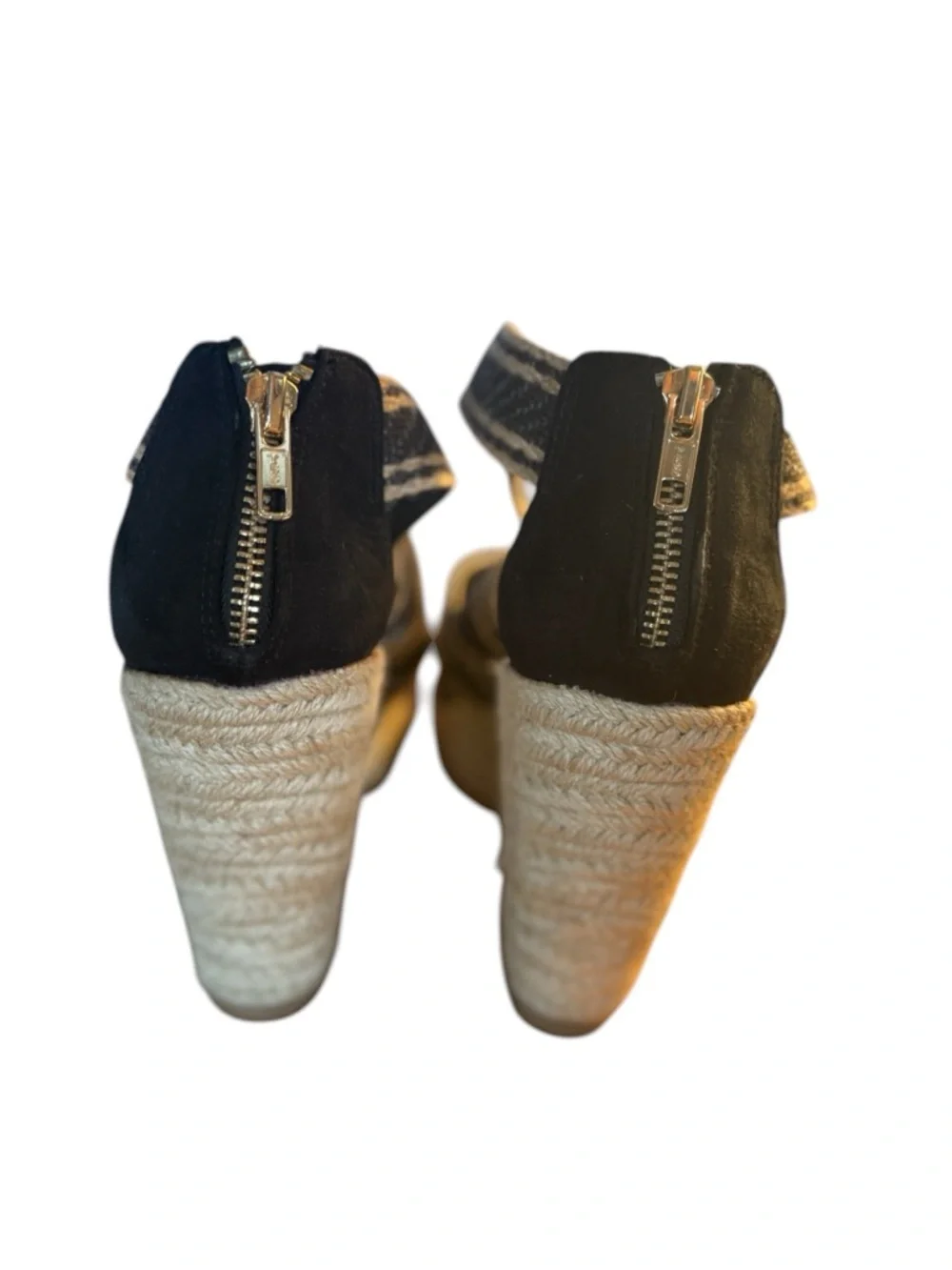 WEEKEND SALE! Cato Espadrille Wedge Sandals Strappy Zip Back Neutral Boho